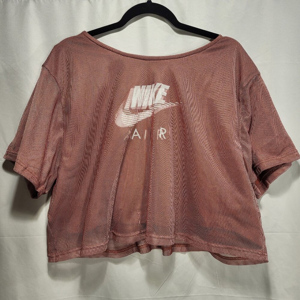 Nike Air Crop T Shirt Womens Mesh Short Sleeve Pink 2X
